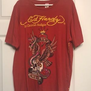 Ed Hardy shirt.